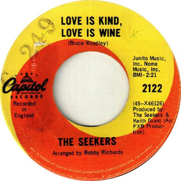 The Seekers - Love Is Kind Love Is Wine (45-Tours Usagé)