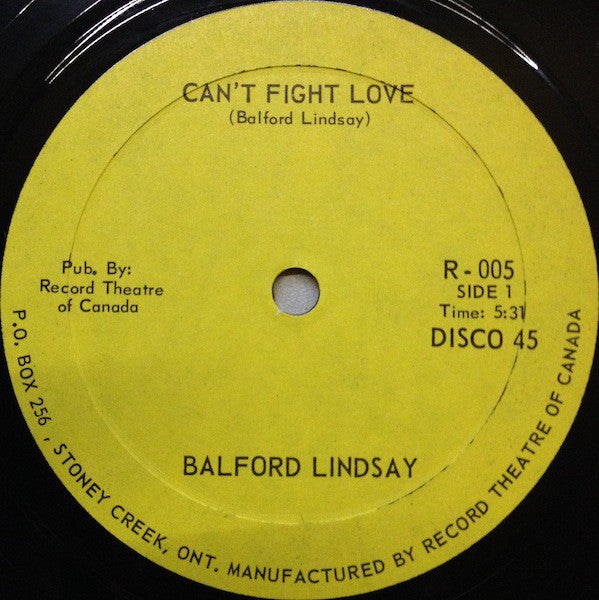 Balford Lindsay - Cant Fight Love / Mr Success (Vinyle Usagé)