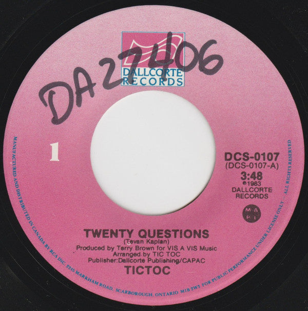 Tictoc - Twenty Questions (45-Tours Usagé)