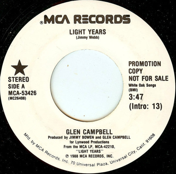 Glen Campbell - Light Years (45-Tours Usagé)