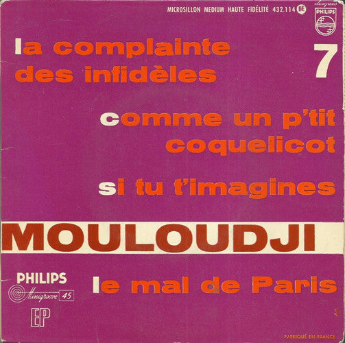 Mouloudji - Chansons Dhier Et Daujourdhui (45-Tours Usagé)