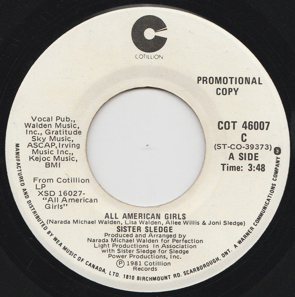 Sister Sledge - All American Girls (45-Tours Usagé)