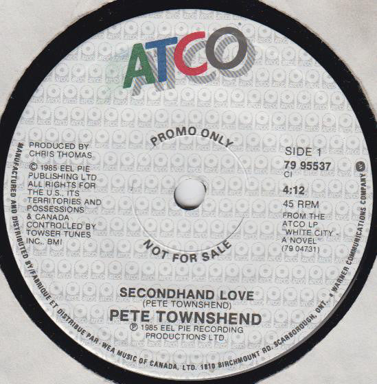 Pete Townshend - Secondhand Love (45-Tours Usagé)