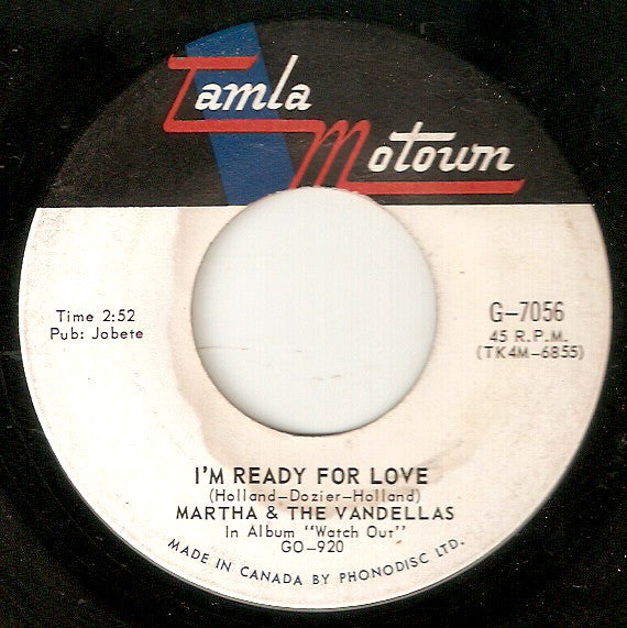 Martha Reeves And The Vandellas - Im Ready For Love (45-Tours Usagé)
