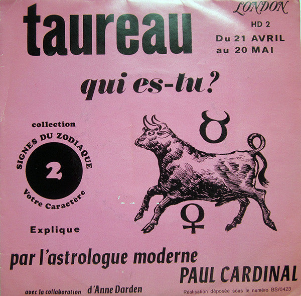 Paul Cardinal - Taureau Qui Es-tu? (45-Tours Usagé)