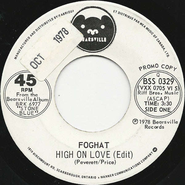 Foghat - High On Love / Sweet Home Chicago (45-Tours Usagé)