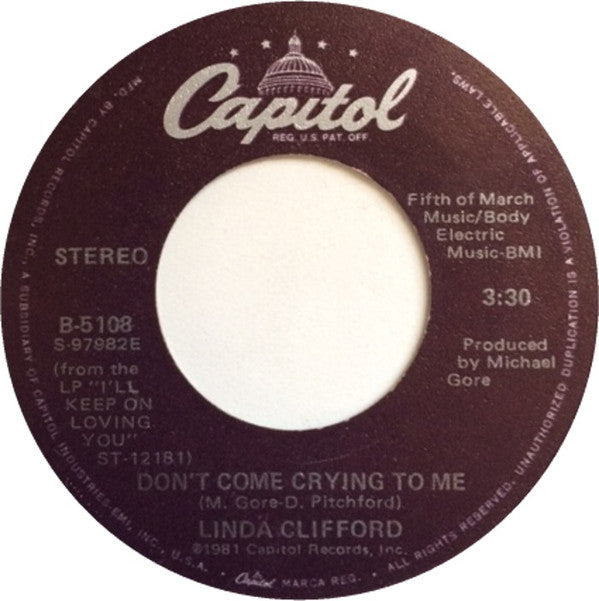 Linda Clifford - Dont Come Crying To Me (45-Tours Usagé)