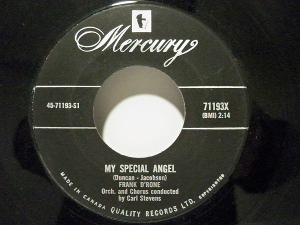 Frank Drone - My Special Angel / Once In A Million Years (45-Tours Usagé)