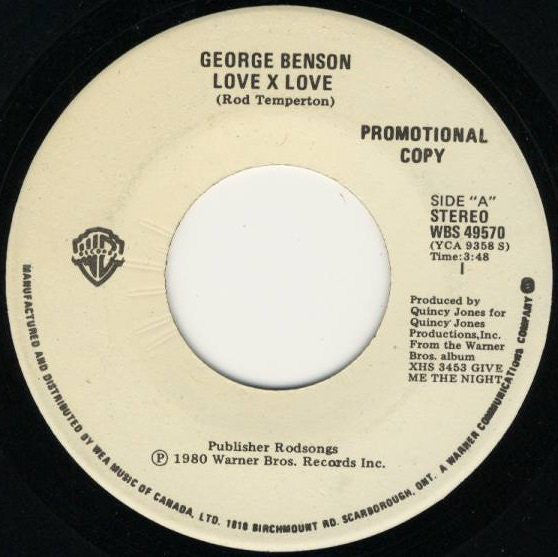 George Benson - Love X Love (45-Tours Usagé)