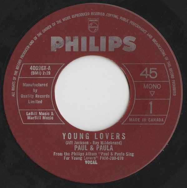 Paul And Paula - Young Lovers (45-Tours Usagé)