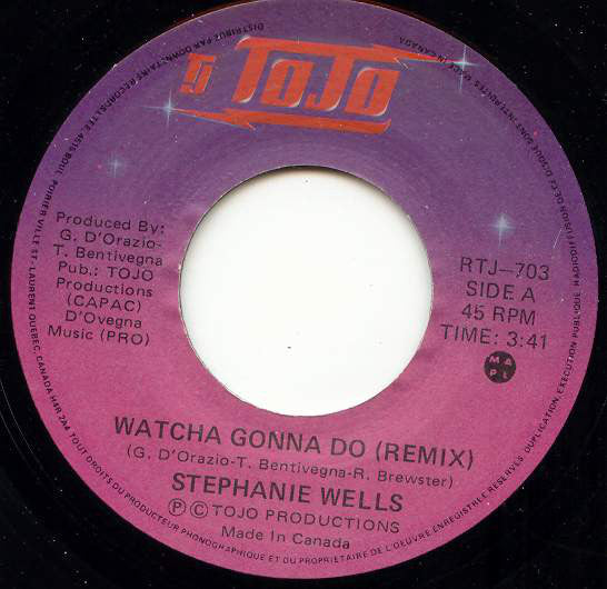 Stephanie Wells - Watcha Gonna Do ( Remix ) (45-Tours Usagé)