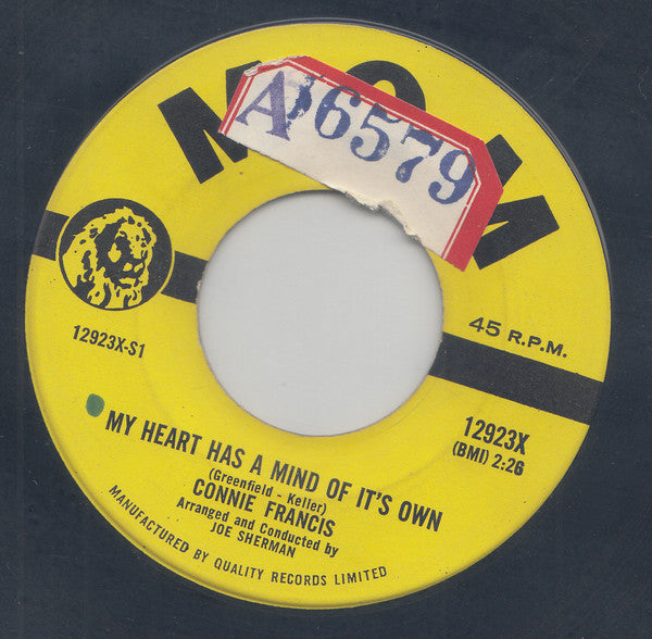 Connie Francis - My Heart Has A Mind Of Its Own (45-Tours Usagé)