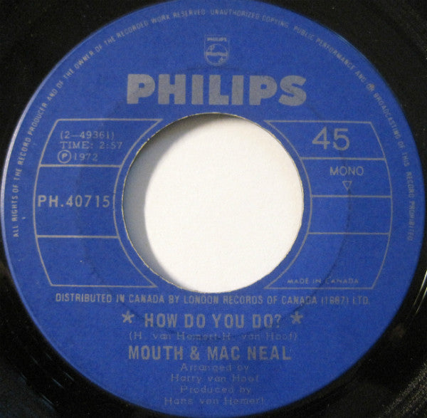 Mouth And Macneal - How Do You Do? / Land Of Milk And Honey (45-Tours Usagé)