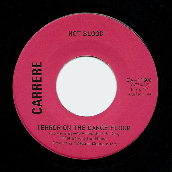 Hot Blood - Terror On The Dancefloor / Baby Frankie Stein (45-Tours Usagé)