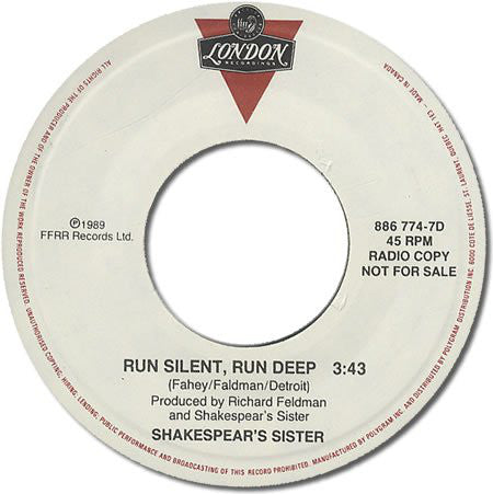 Shakespears Sister - Run Silent Run Deep (45-Tours Usagé)