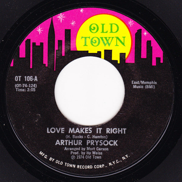 Arthur Prysock - Love Makes It Right / Hurt So Bad (45-Tours Usagé)