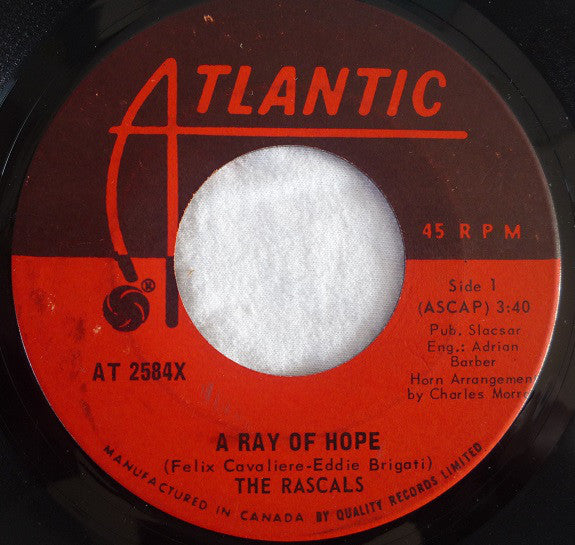 The Rascals - A Ray Of Hope (45-Tours Usagé)