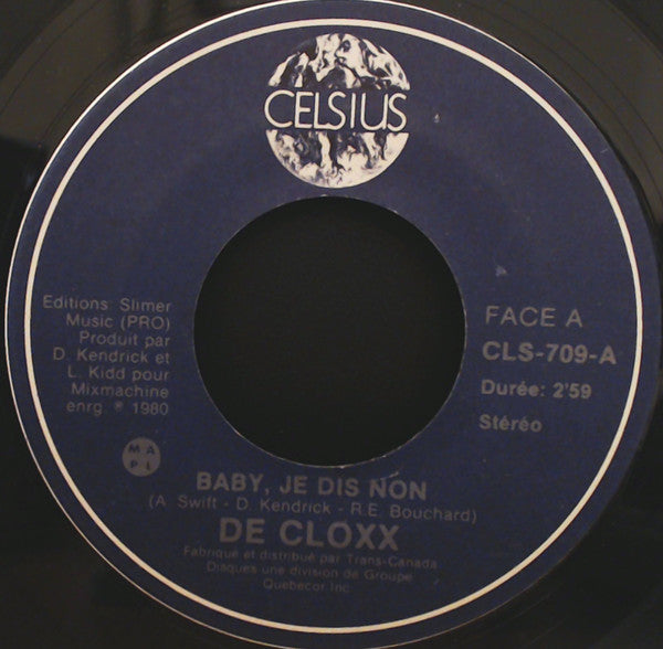 De Cloxx - Baby Je Dis Non (45-Tours Usagé)