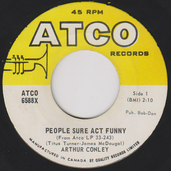 Arthur Conley - People Sure Act Funny / Burning Fire (45-Tours Usagé)