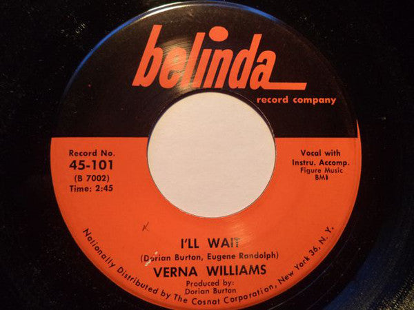 Verna Williams - Ill Wait / Its Gotta Be You (45-Tours Usagé)