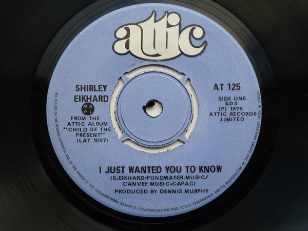 Shirley Eikhard - I Just Wanted You To Know (45-Tours Usagé)