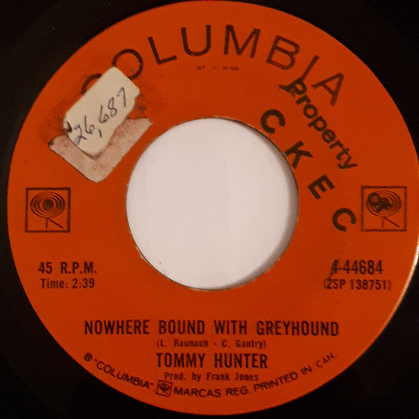 Tommy Hunter (2) - Nowhere Bound With Greyhound (45-Tours Usagé)
