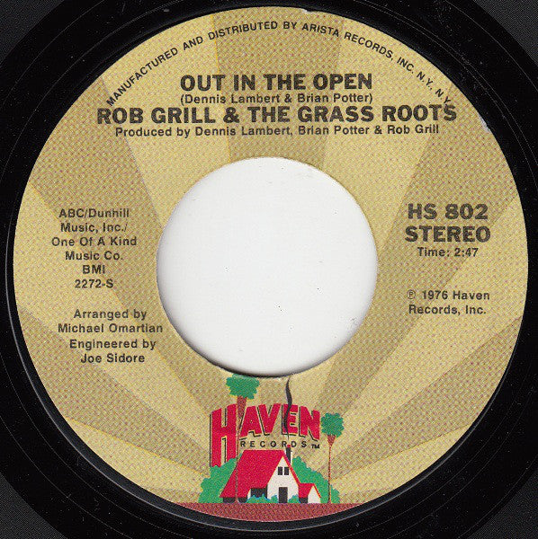 Rob Grill And The Grass Roots - Out In The Open (45-Tours Usagé)