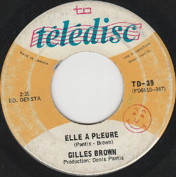 Gilles Brown - Elle A Pleure (45-Tours Usagé)