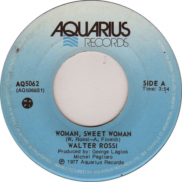 Walter Rossi - Woman Sweet Woman (45-Tours Usagé)