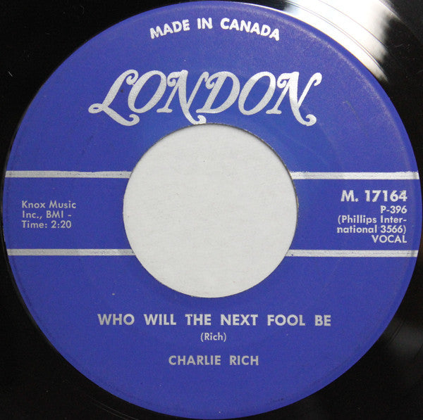 Charlie Rich - Who Will The Next Fool Be / Caught In The Middle (45-Tours Usagé)