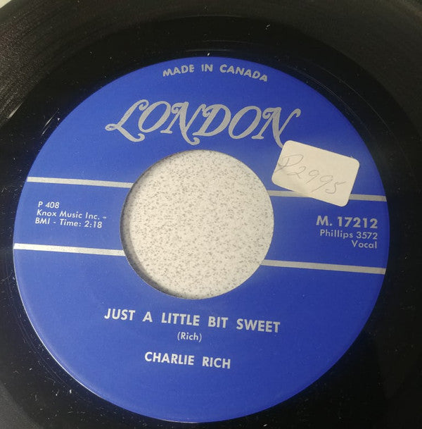 Charlie Rich - Just A Little Bit Sweet / Its Too Late (45-Tours Usagé)