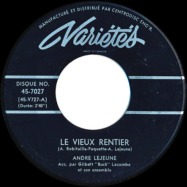 Andre Lejeune - Le Vieux Rentier / Il Suffit De Peu De Choses (45-Tours Usagé)