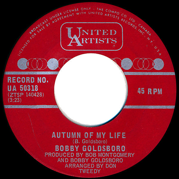 Bobby Goldsboro - Autumn Of My Life / She Chased Me (45-Tours Usagé)