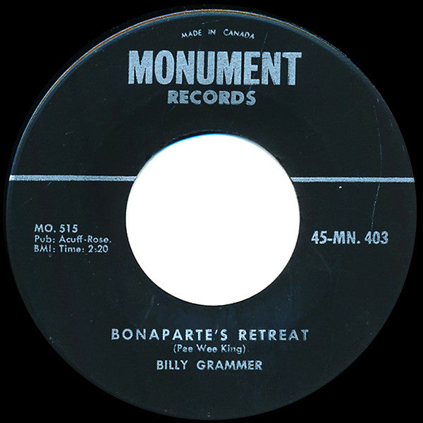 Billy Grammer - Bonapartes Retreat / The Kissing Tree (45-Tours Usagé)