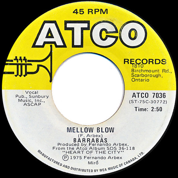 Barrabas - Mellow Blow / Checkmate (45-Tours Usagé)