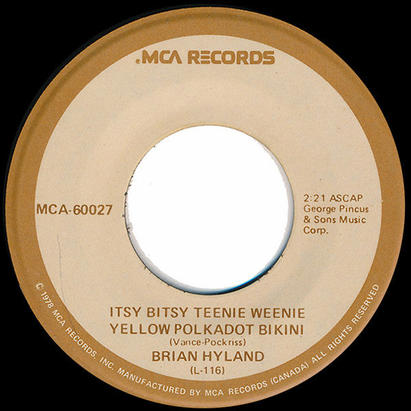 Brian Hyland / Jerry Keller - Itsy Bitsy Teenie Weenie Yellow Polkadot Bikini / Here Comes Summer (45-Tours Usagé)