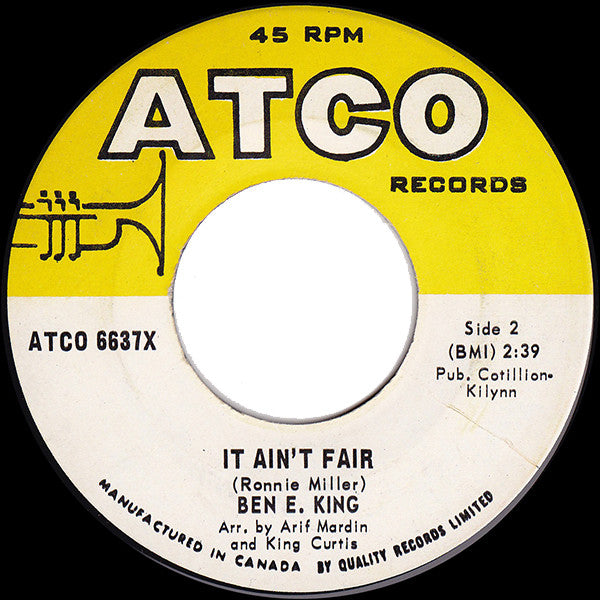 Ben E King - It Aint Fair / Til I Cant Take It Anymore (45-Tours Usagé)