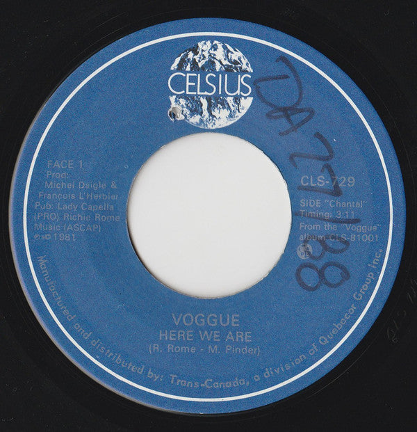 Voggue - Here We Are / Movin Up (45-Tours Usagé)