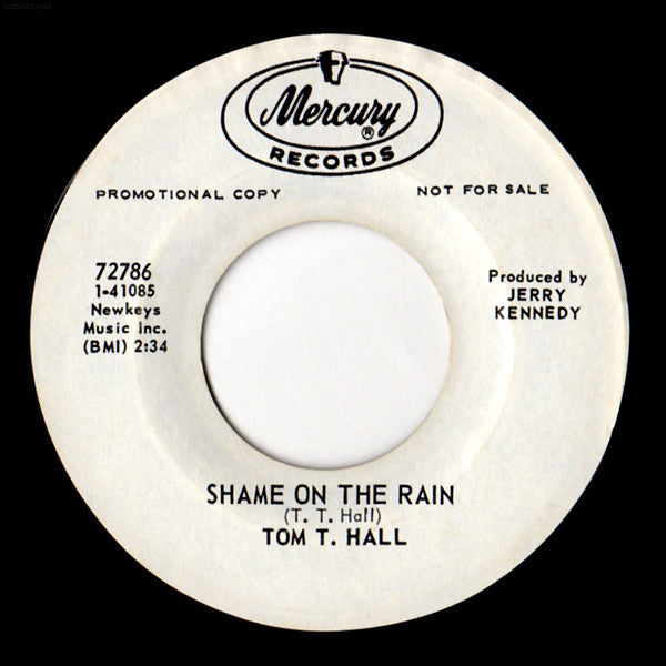 Tom T Hall - Shame On The Rain (45-Tours Usagé)