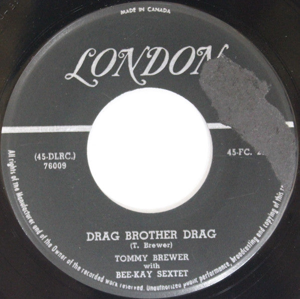Tommy Brewer (2) With Bee-kay Sextet - Drag Brother Drag (45-Tours Usagé)