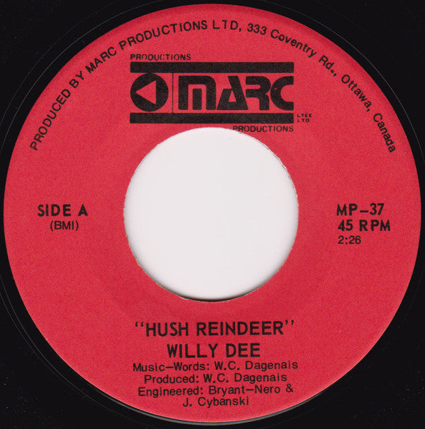 Willy Dee - Hush Reindeer / White Christmas Today (45-Tours Usagé)