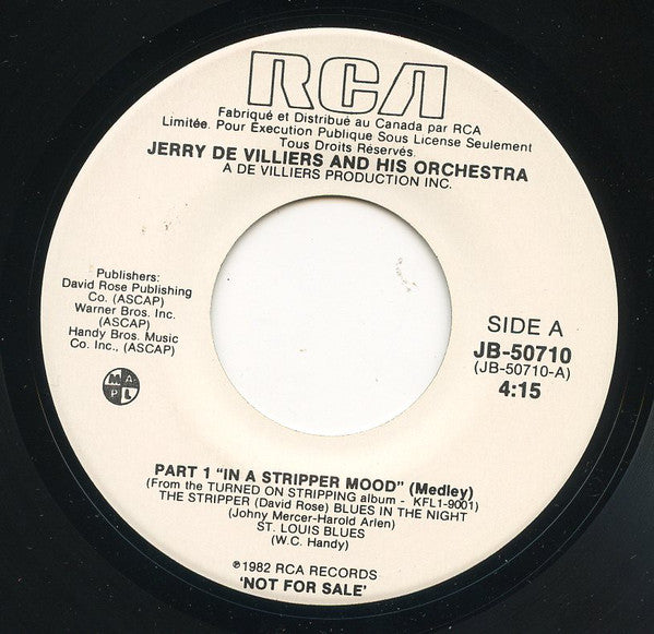 Jerry De Villiers And His Orchestra - In A Stripper Mood (medley) (45-Tours Usagé)