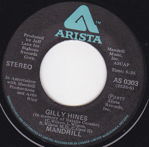 Mandrill - Gilly Hines (in Memory Of Natalie Cerame) / Holiday (45-Tours Usagé)