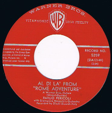 Emilio Pericoli / Gino Paoli - Al Di La From "rome Adventure" / Sassi (45-Tours Usagé)