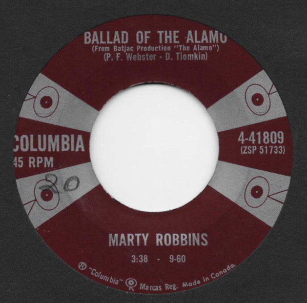 Marty Robbins - Ballad Of The Alamo (45-Tours Usagé)