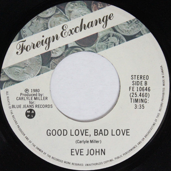 Evelyne John - Good Love Bad Love (45-Tours Usagé)