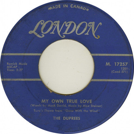 The Duprees - My Own True Love / Ginny (45-Tours Usagé)