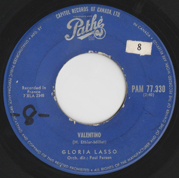 Gloria Lasso - Valentino (45-Tours Usagé)