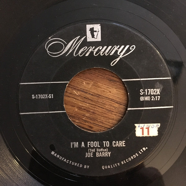 Joe Barry - Im A Fool To Care / I Got A Feeling (45-Tours Usagé)