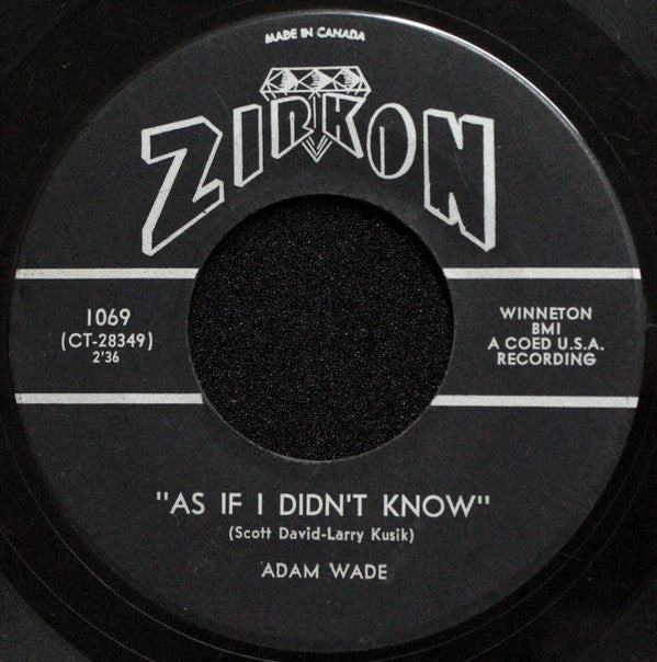 Adam Wade (2) - As If I Didnt Know / Playin Around (45-Tours Usagé)